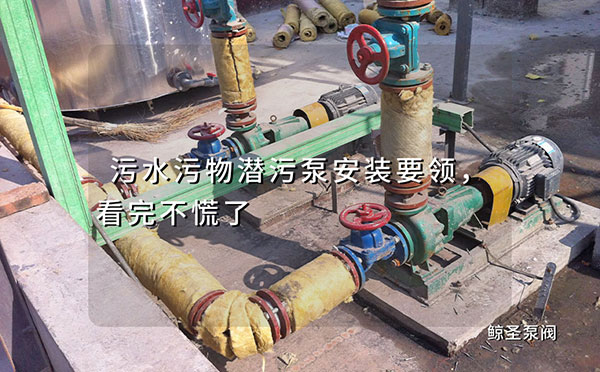 污水污物潜污泵安装要领，看完不慌了