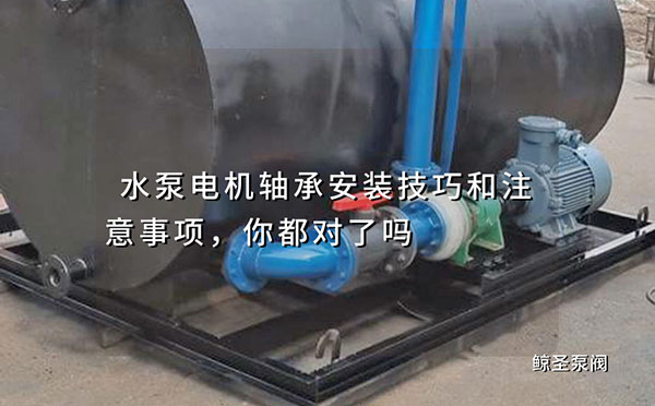 水泵电机轴承安装技巧和注意事项，你都对了吗