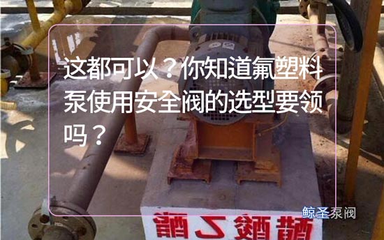 这都可以？你知道氟塑料泵使用安全阀的选型要领吗？