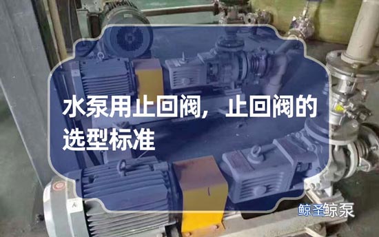 在线等!怎样挑选水泵用的止回阀?