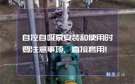 自控自吸泵安装和使用时要注意事项,直接套用!