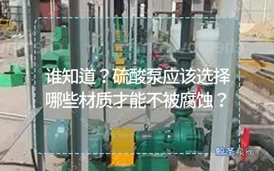谁知道?硫酸泵应该选择哪些材质才能不被腐蚀?